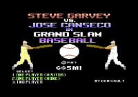 Grand Slam Baseball Commodore 64  box art